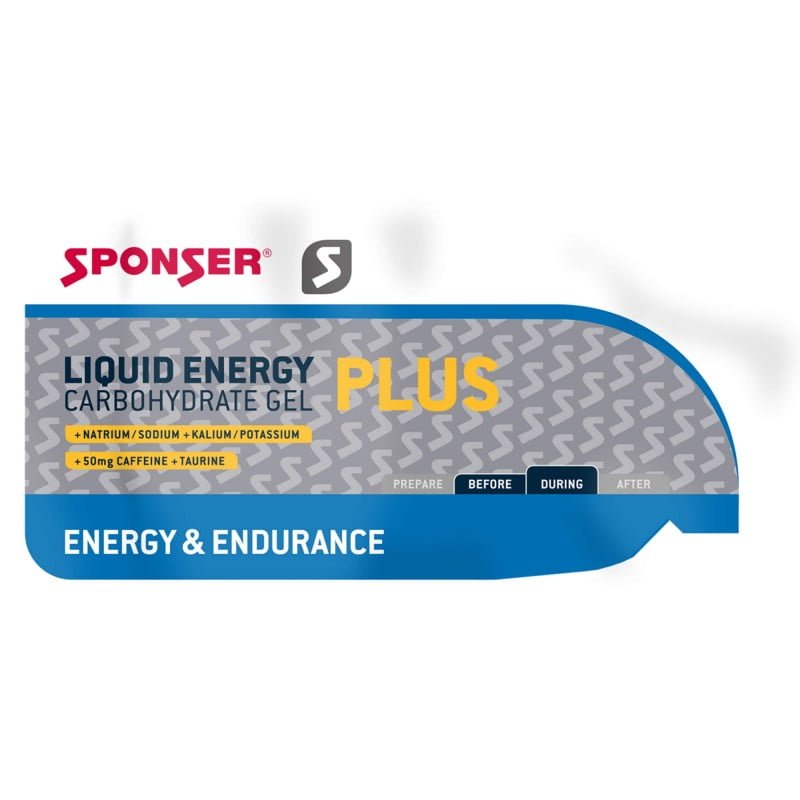 SPONSER Liquid Energy Plus - Gel glucidique avec caféine - Sachet - 35g 