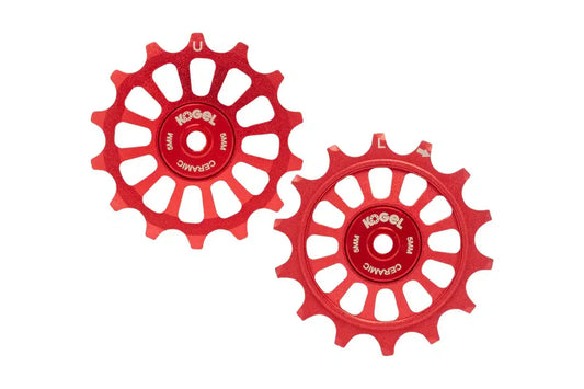 Poulies Kogel en aluminium 14/14 pour SRAM Eagle et Shimano 12 vitesses | Édition rouge